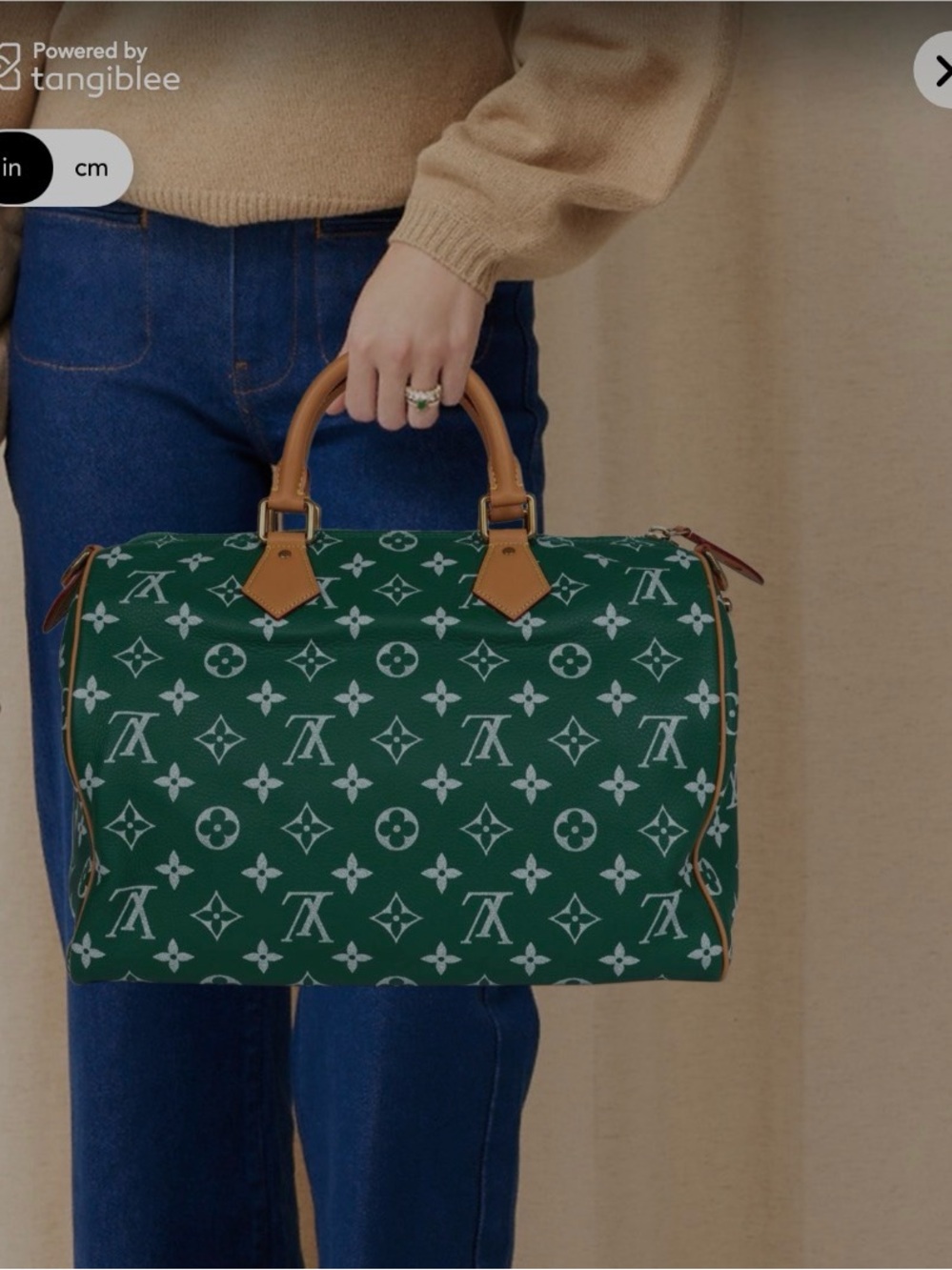 Green Monogram Top-Handle Bag